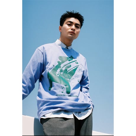 "SX car graphic" long sleeve T-shirts (BLUE)