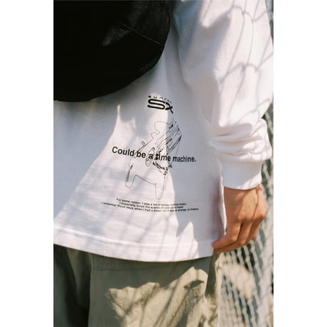 "SX car graphic" long sleeve T-shirts (WHITE)