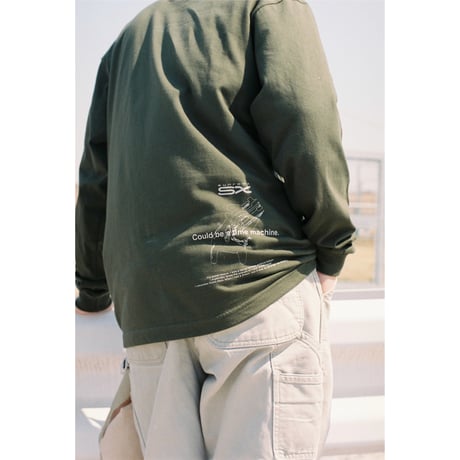 "SX car graphic" long sleeve T-shirts (KHAKI)