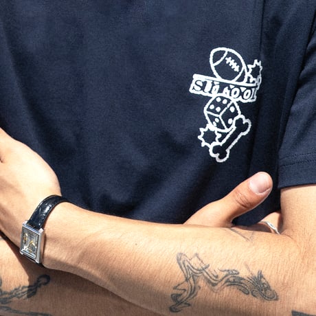 "sundy graphic" crew neck T-shirt (NAVY)