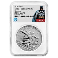 【お取り寄せ】2025年 DCコミックス バットマン 1oz 銀メダル NGC NS70