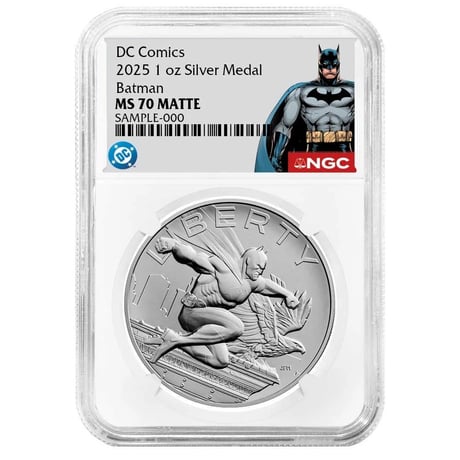 【お取り寄せ】2025年 DCコミックス バットマン 1oz 銀メダル NGC NS70