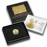 【お取り寄せ】 2023年 アメリカンイーグル 1/10oz 金貨 $5（化粧箱＆証明書付き）