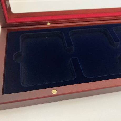 スラブコインケース スラブホルダー 木製 5枚用 上部ガラス 新品 NGC PCGS