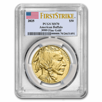 【お取り寄せ】 2025年 アメリカンバッファロー 金貨 $50 1oz MS-70 PCGS FirstStrike