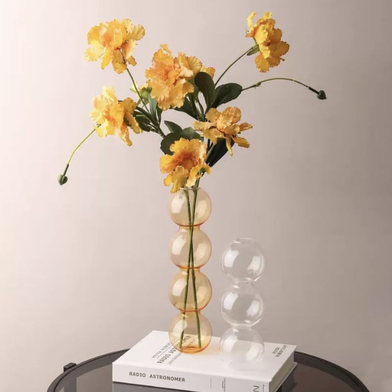 イタリア 花瓶 フラワーベース ブルー 黄色 クラシック 656-25BY