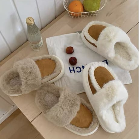 ムートンルームシューズ