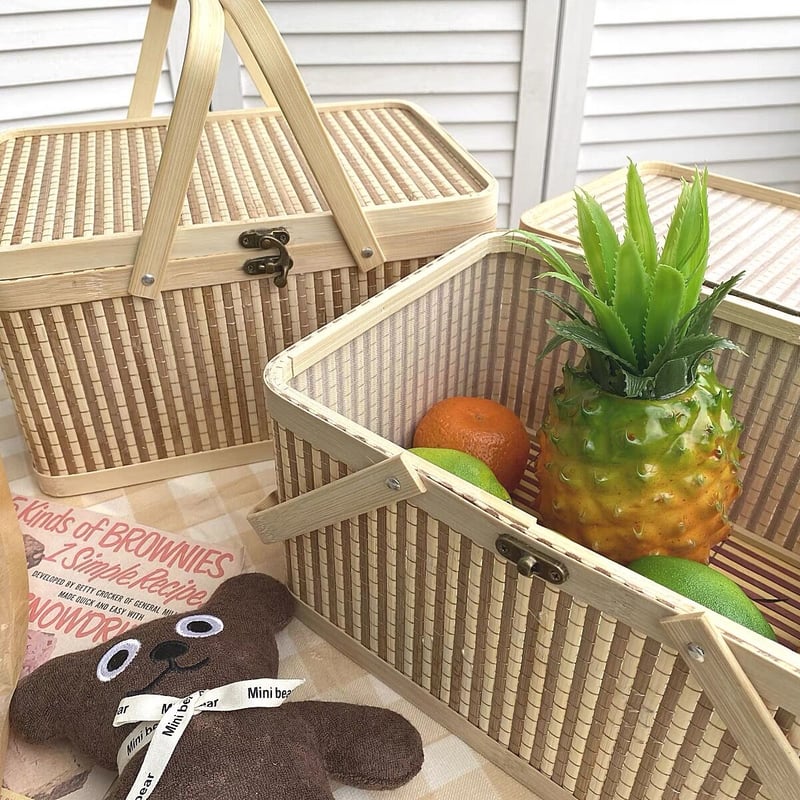 Fromバリ　バンブービーズバスケット3点セット 1+1】bamboo multi bascket set / バンブー マルチ ピクニック