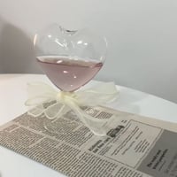ハートのガラスフラワーベース