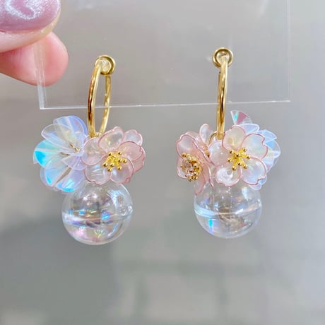 【再販】𝑓é𝑒𝑟𝑖𝑒 ~𝗌𝖺𝗄𝗎𝗋𝖺🌸~  ピアス/イヤリング