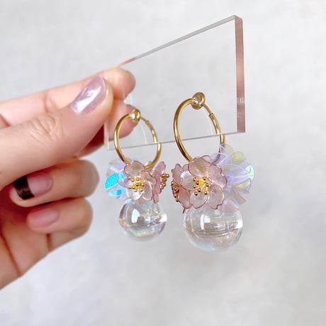 【再販】𝑓é𝑒𝑟𝑖𝑒 ~𝗌𝖺𝗄𝗎𝗋𝖺🌸~  ピアス/イヤリング