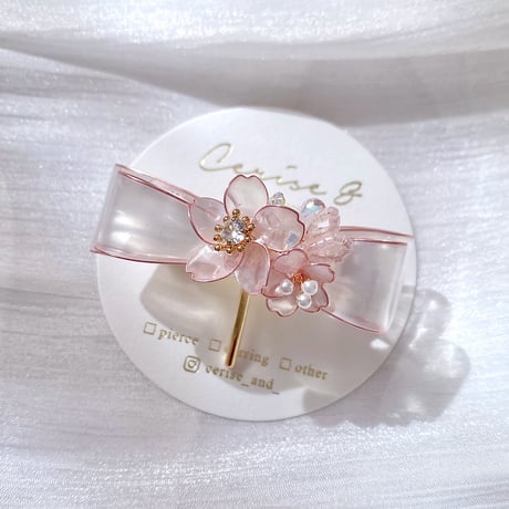 【再入荷】𝗦𝗮𝗸𝘂𝗿𝗮 𝗿𝘂𝗯𝗮𝗻🌸ヘアクリップ or ポニーフック