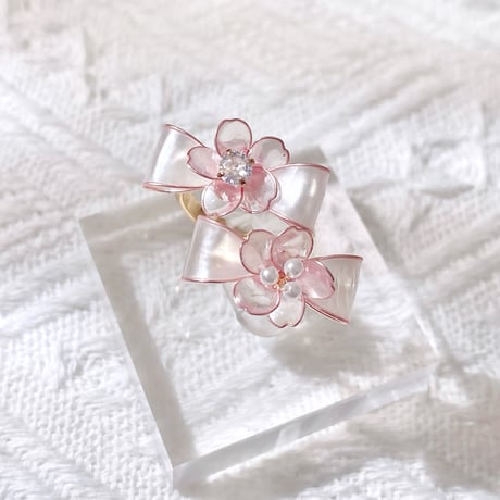 【再入荷】𝗌𝖺𝗄𝗎𝗋𝖺 𝗌𝖺𝗄𝗎 𝗋𝗂𝖻𝖻𝗈𝗇🌸 ring