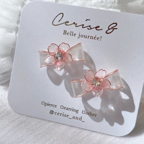 𝗌𝖺𝗄𝗎𝗋𝖺 𝗌𝖺𝗄𝗎 𝗋𝗂𝖻𝖻𝗈𝗇 🌸 pierce / earring