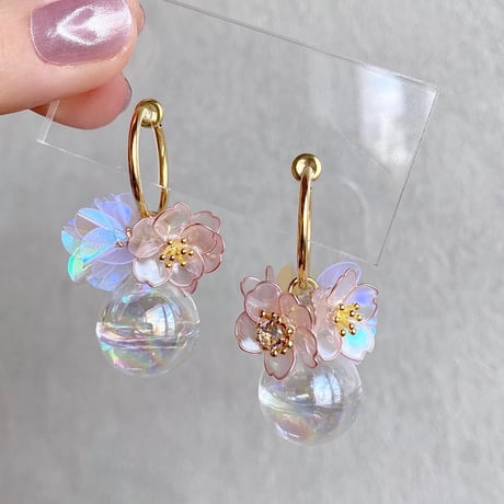 【再販】𝑓é𝑒𝑟𝑖𝑒 ~𝗌𝖺𝗄𝗎𝗋𝖺🌸~  ピアス/イヤリング