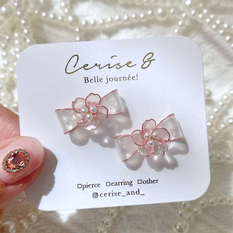 𝗌𝖺𝗄𝗎𝗋𝖺 𝗌𝖺𝗄𝗎 𝗋𝗂𝖻𝖻𝗈𝗇 🌸 pierce / earring