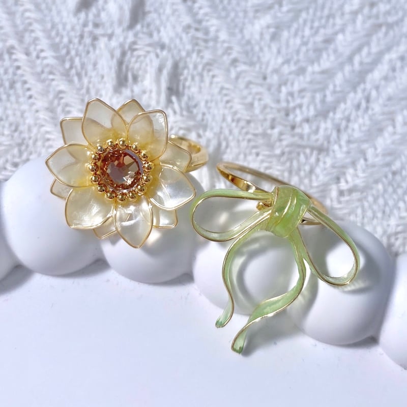アクセサリー HIMAWARI 𝗛𝗶𝗺𝗮𝘄𝗮𝗿𝗶 & 𝐫𝐮𝐛𝐚𝐧 / ring set🌻౨ৎ | Cerise &