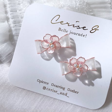 𝗌𝖺𝗄𝗎𝗋𝖺 𝗌𝖺𝗄𝗎 𝗋𝗂𝖻𝖻𝗈𝗇 🌸 pierce / earring