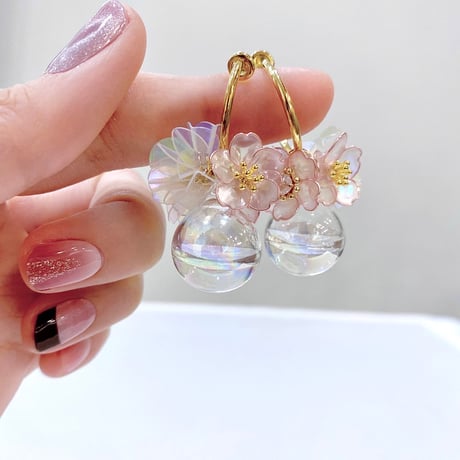 【再販】𝑓é𝑒𝑟𝑖𝑒 ~𝗌𝖺𝗄𝗎𝗋𝖺🌸~  ピアス/イヤリング