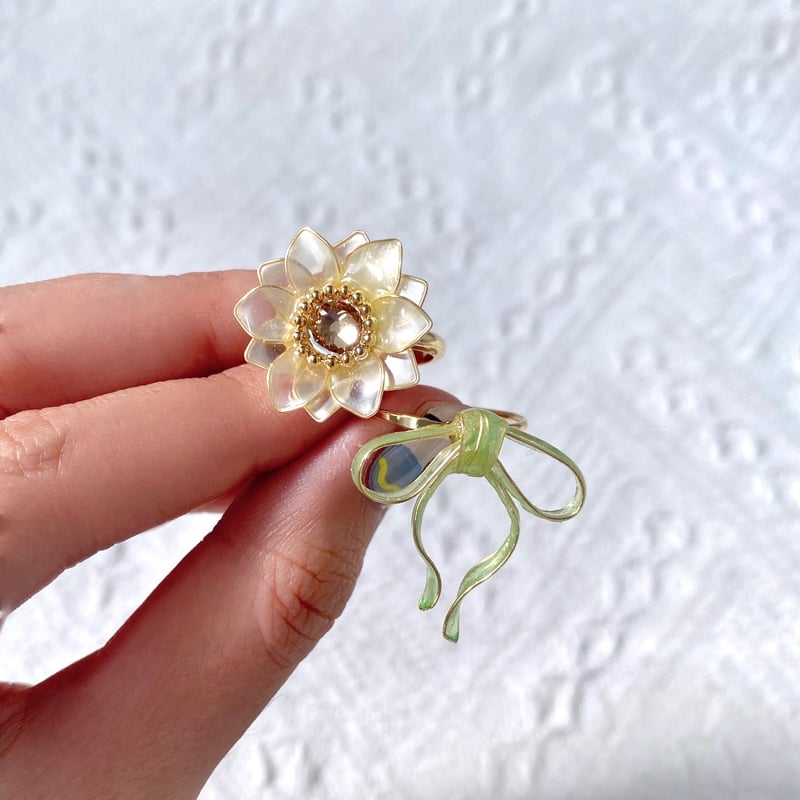 アクセサリー HIMAWARI デコパーツ ひまわり 16mm 8個 オレンジ 花 カボション フラワー