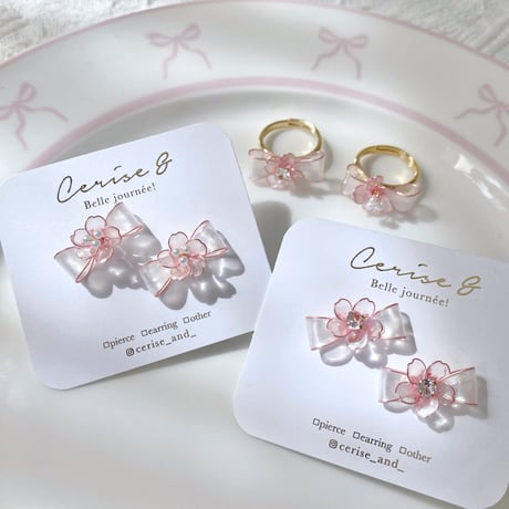 𝗌𝖺𝗄𝗎𝗋𝖺 𝗌𝖺𝗄𝗎 𝗋𝗂𝖻𝖻𝗈𝗇 🌸 pierce / earring