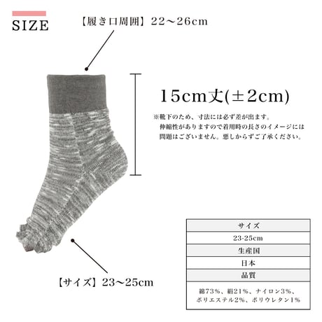 SS16　仄仄（ほのぼの）靴下　-綿×絹の５本指靴下-