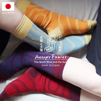 【再販！】ST06 ストーリーソックス（アシンメトリーデザイン）【イソップ寓話】北風と太陽