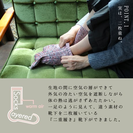 HC32　コットン×シルク二重履き靴下