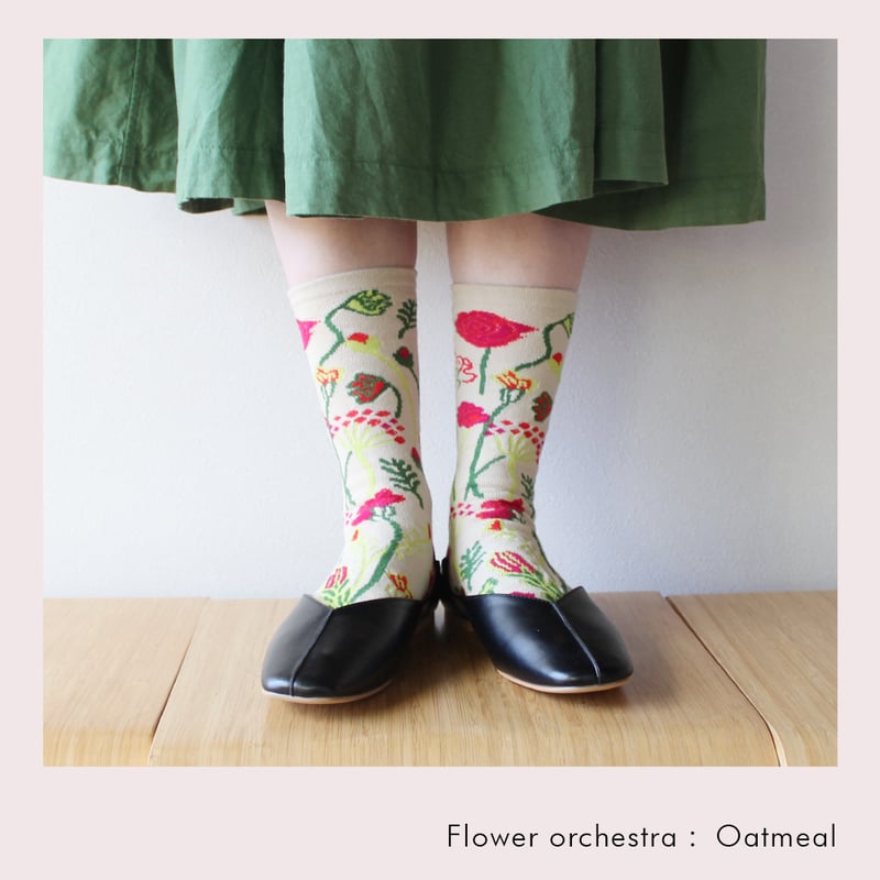 モチーフソックス 真夜中の花束 BS02 BOTANICA SOCKS -ボタニカソックス-【フラワーオーケストラ
