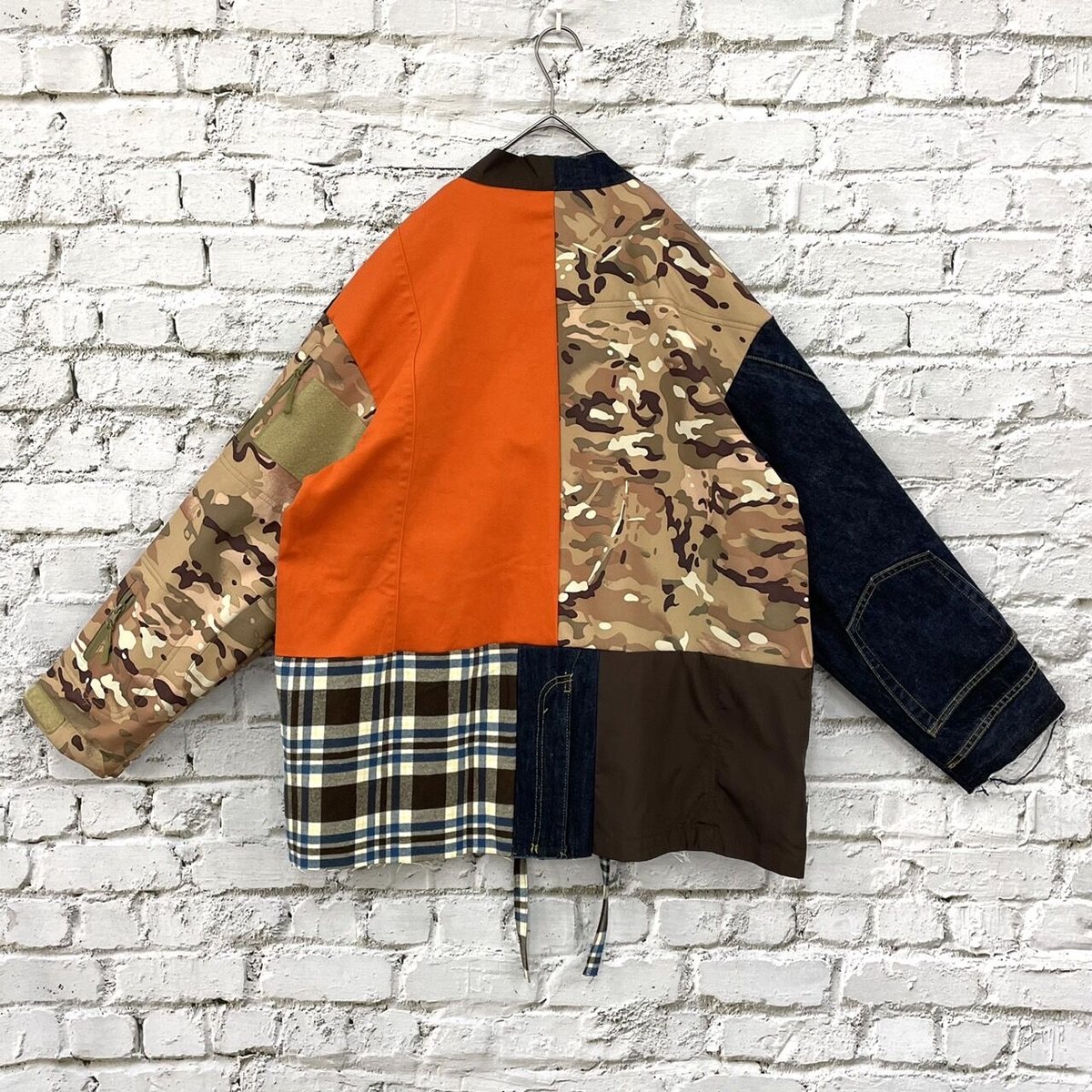 古布 半纏 アシンメトリー ミリタリー 再構築 ジャケット 古布 半纏 アシンメトリー ミリタリー 再構築 ジャケット