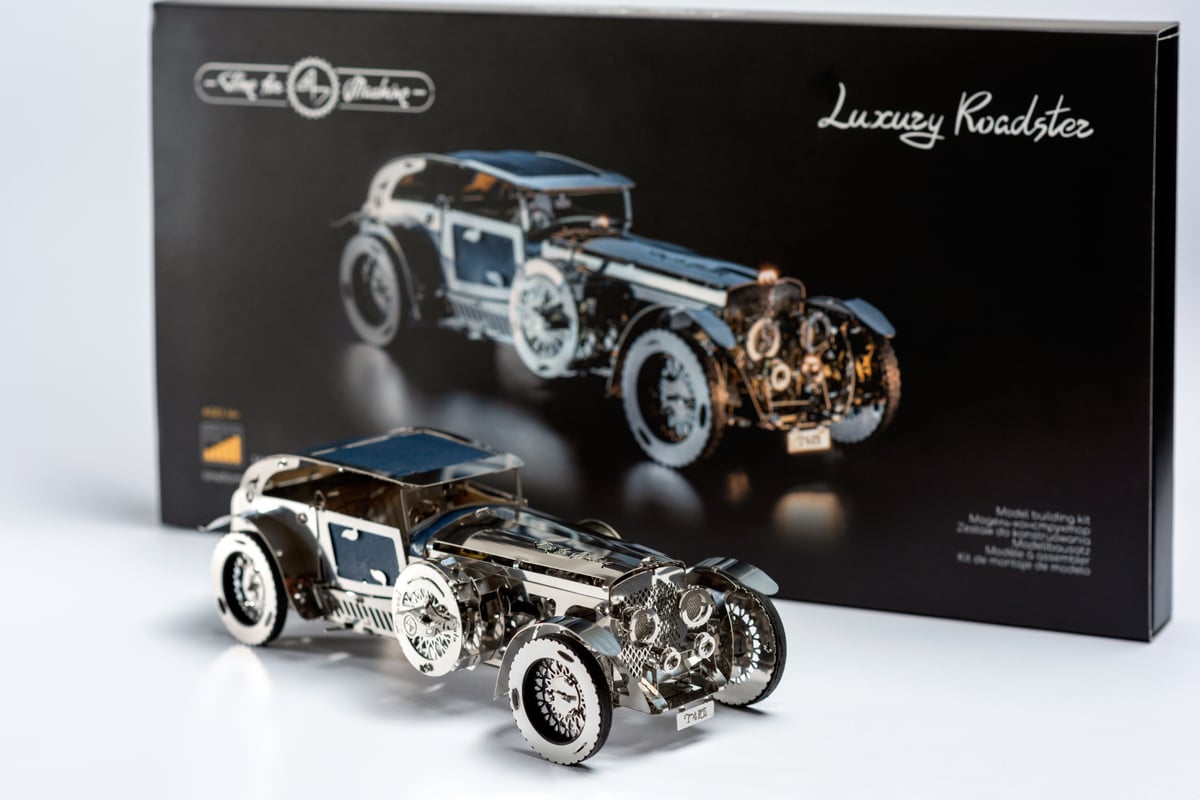 DIY　3Dメタルモデルパズル　ゼンマイ仕掛け可動式ラグジュアリーロードスター　Time for Machine　Metal Mechanical  Model　LUXURY ROADSTER