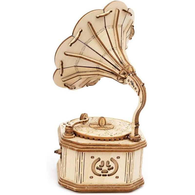 蓄音機 つくろう! 動く3Dウッドパズル 奏でる蓄音機 RoWoodグラモフォン 蓄音機 つくろう! 動く3Dウッドパズル 奏でる蓄音機 RoWood