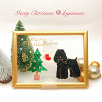 クリスマスツリー&アメリカンコッカー　ブラック