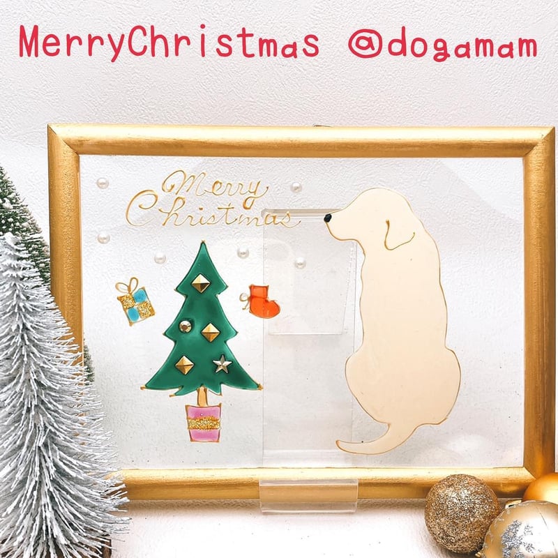 クリスマスツリー&ラブラドール 黒ラブ 背中 | DOG.AM