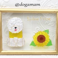 ビション＆　FLOWER　 ビションフリーゼ  ひまわり　向日葵