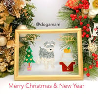 クリスマス　お正月　鏡餅　シュナウザー