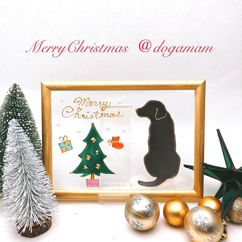 クリスマスツリー&ラブラドール 黒ラブ 背中 | DOG.AM