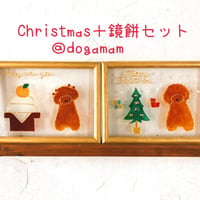 2枚セットで送料無料！！クリスマスツリー&鏡餅　プードル　アプリコット　レッド