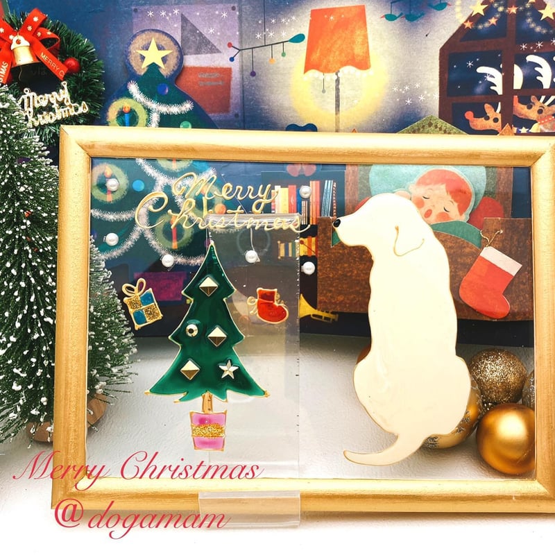 クリスマスツリー&ラブラドール 黒ラブ 背中 | DOG.AM
