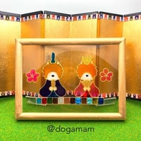 雛祭り　ひな祭り　雛人形　桃の節句　   ポメラニアン