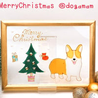 クリスマスツリー&コーギー　正面デザイン