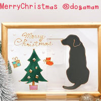 クリスマスツリー&ラブラドール　黒ラブ　背中