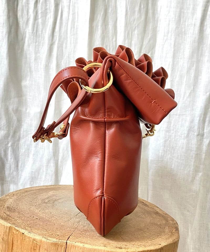 tortoago トルトアーゴ フリル レザーショルダーバッグ2way 2WAY FRILL