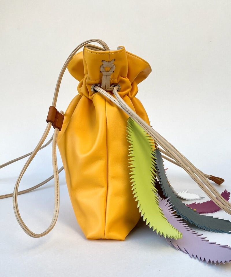 ○ILLIGO○ Feather shirring string bag 2 COLOR 5013027136
