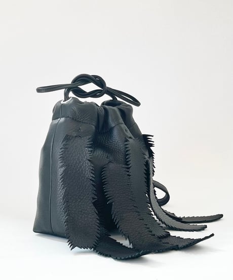 “BLACK BIRD” DRAWSTRING SHOULDER POUCH