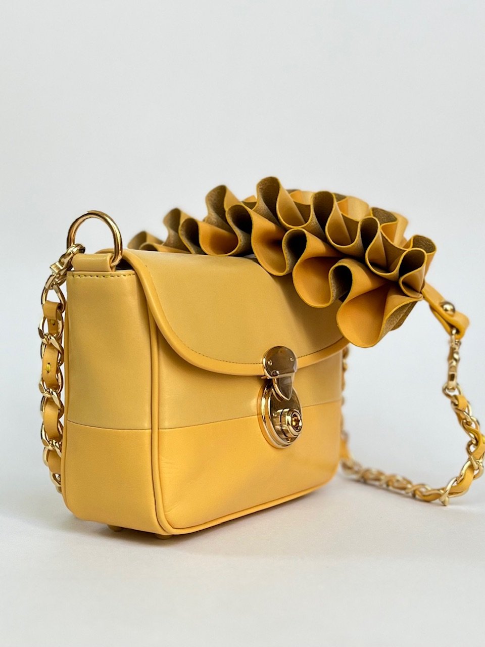 はるきち■エルメス■グローブホルダー 金色 チェーン付き レディース 3WAY FRILL POCHETTE SIZE:S(チェーンショルダー) | tortoago
