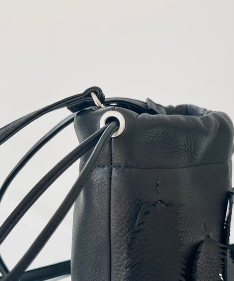 “BLACK BIRD” DRAWSTRING SHOULDER POUCH