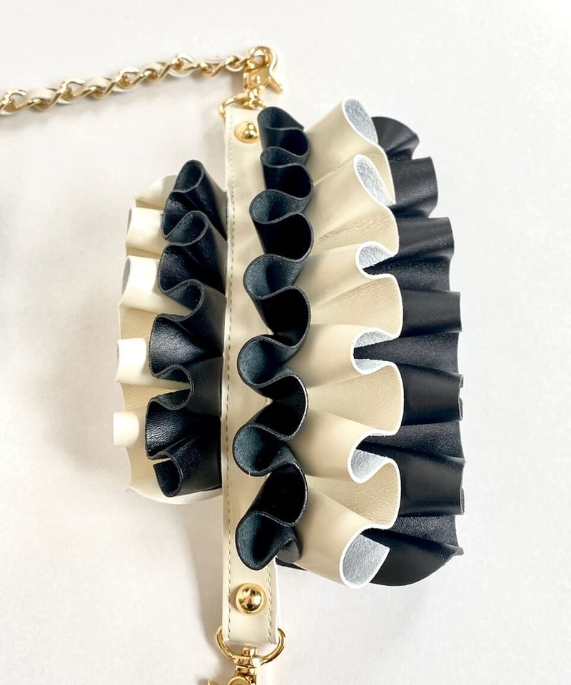3WAY FRILL POCHETTE SIZE:S(チェーンショルダー) | tortoago 3WAY FRILL POCHETTE SIZE:S(チェーンショルダー) | tortoago