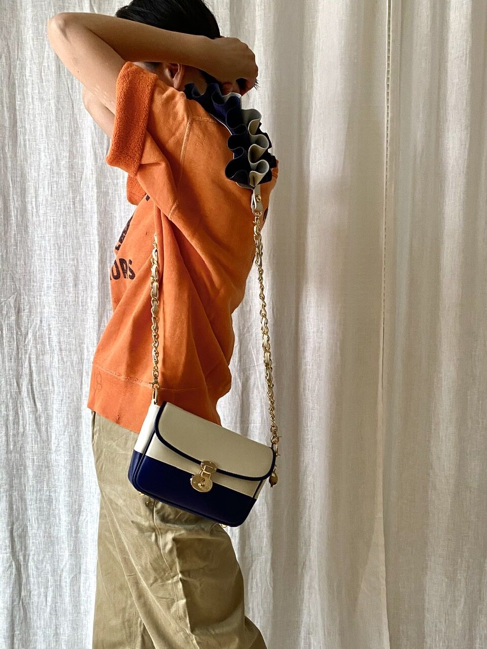 tortoago トルトアーゴ　フリル　レザーショルダーバッグ 3WAY FRILL POCHETTE SIZE:S(チェーンショルダー) | tortoago