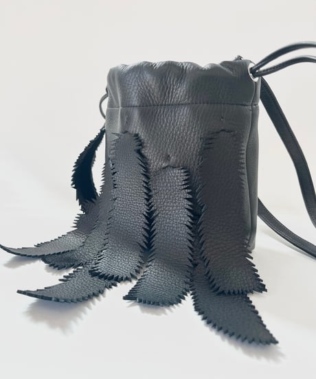 “BLACK BIRD” DRAWSTRING SHOULDER POUCH